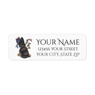 Cute Scottie Playing Bagpipes Personalise