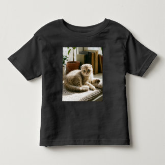 Cute Scottish Fold Cat Toddler T Shirt Cosy Kitten