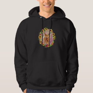 Cute Scottish Highland Cow Calf Cow Print With Sun Hoodie