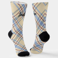 Cute scottish monogrammed beige tartan script