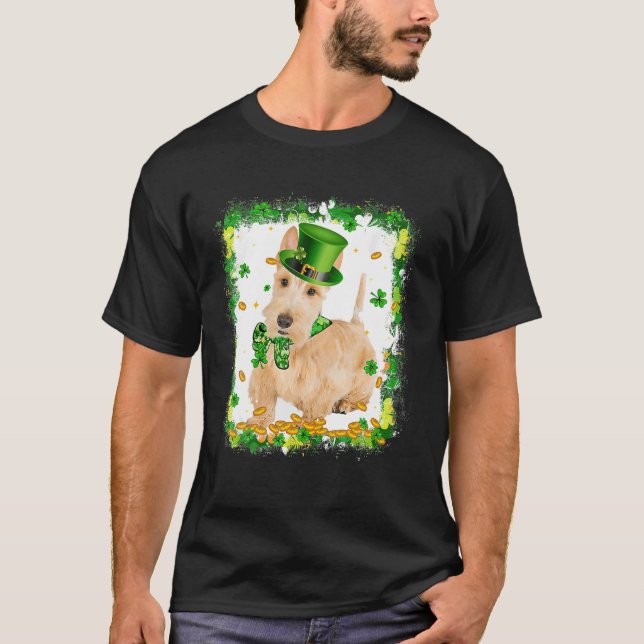 Cute Scottish Terrier Dog St Patricks Day Irish Sh T-Shirt (Front)