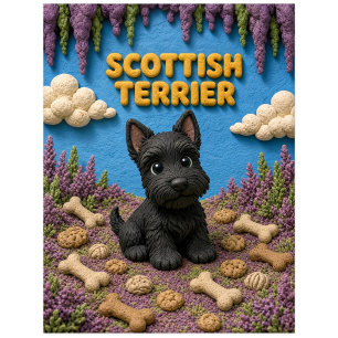 Cute Scottish Terrier Puppy, Baby Dog Postcard