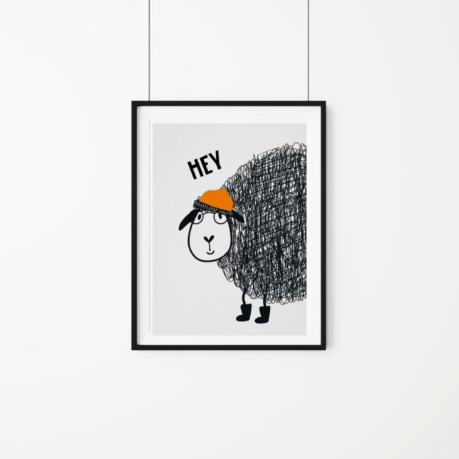Cute Scribbles Sheep Kids Poster (Creator Uploaded)
