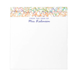 Cute Scribbles Teacher From the Desk of Notepad