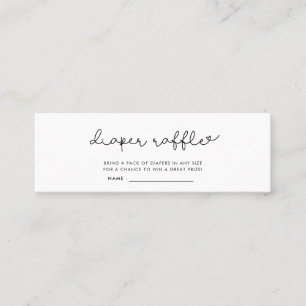 Cute script baby shower diaper raffle ticket