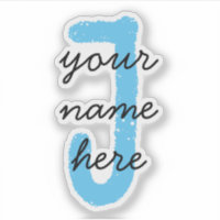 Cute Script | Blue Crayons | Custom Monogram, Name