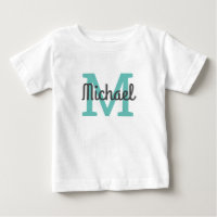 Cute Script Blue Name Monogram