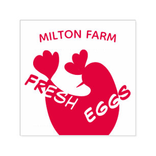 cute script cartoon chicken monogram Egg Stamp