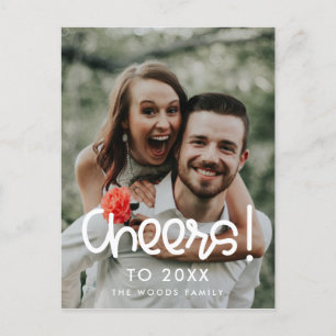 Cute script Cheers to 2025 New Year's photo Postcard