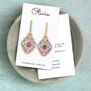 Cute Script Font  Earring Display Business Card