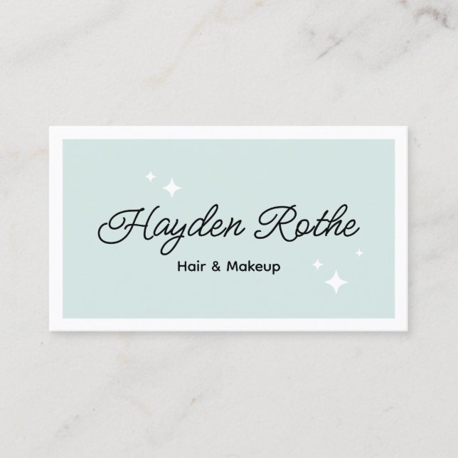 Cute Script Hair and Beauty Salon Business Card (Front)