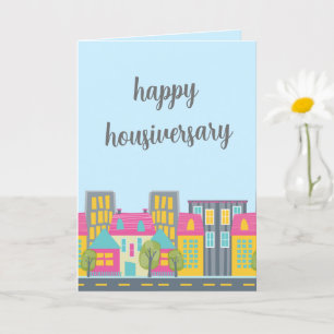 Cute Script Happy Housiversary Realtor Card