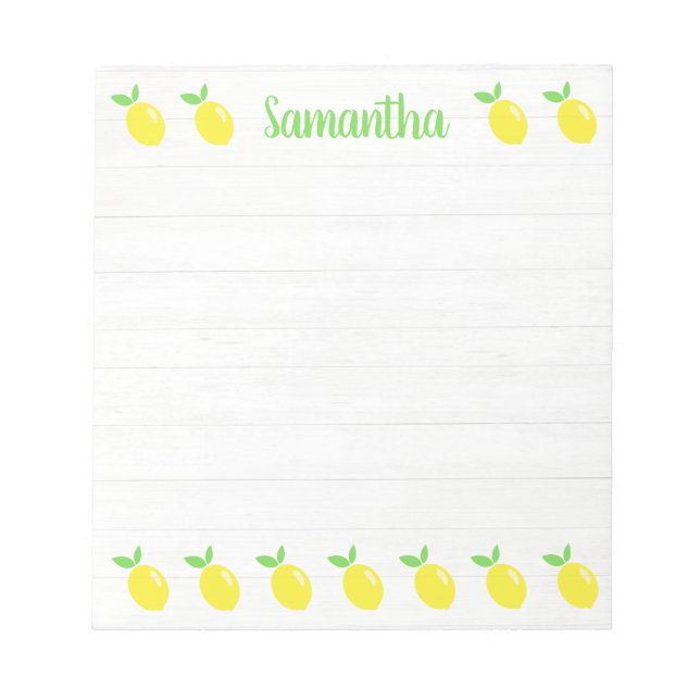 Cute Script Name Lemons Notepad (Front)