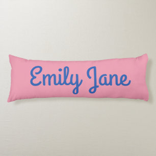 Cute Script Pink Blue Personalised Name Teen Body Cushion