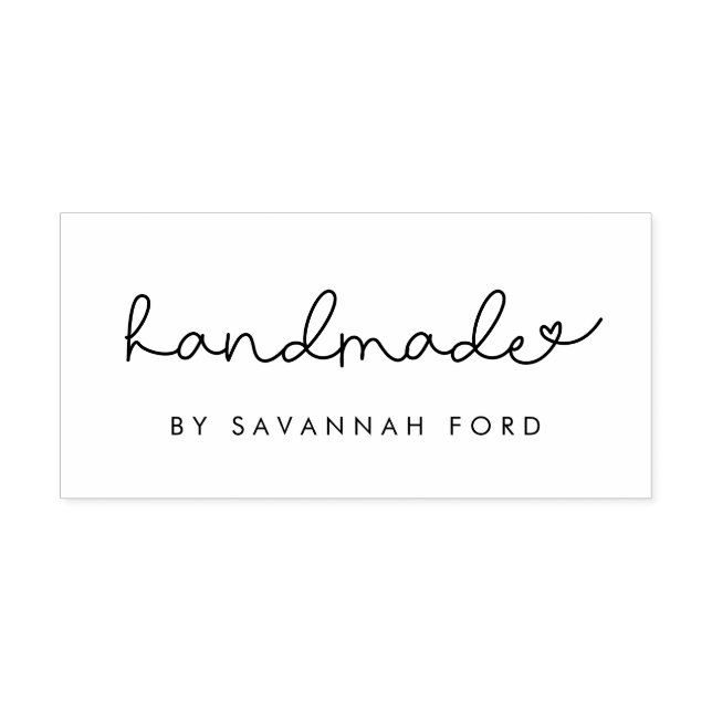 Cute script simple Handmade Self-inking Stamp (Design)
