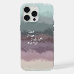 Cute script teal purple ombre typography stripes iPhone 15 pro max case