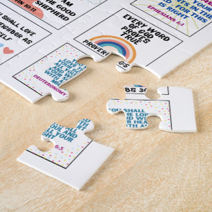 Cute scripture kids memory bible verse  jigsaw puzzle