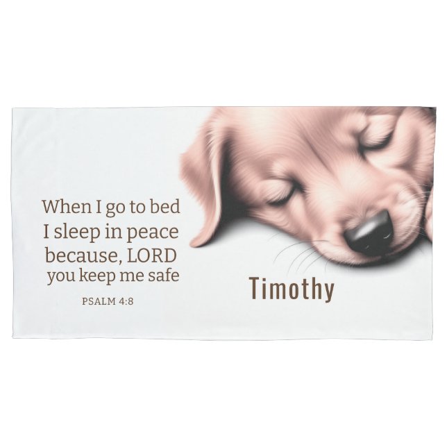 Cute Scripture Puppy Pillowcase (Front)