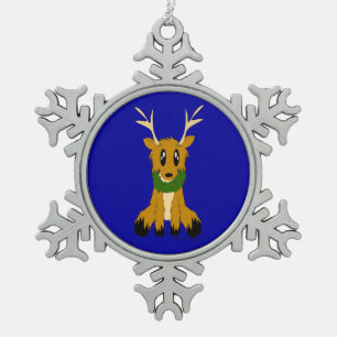 Cute Scruffy Christmas Reindeer Ornament