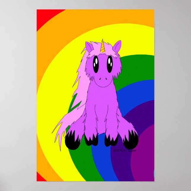 Cute Scruffy Unicorn Poster (Front)