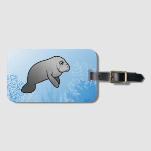 Cute Scubadorable Manatee Luggage Tag