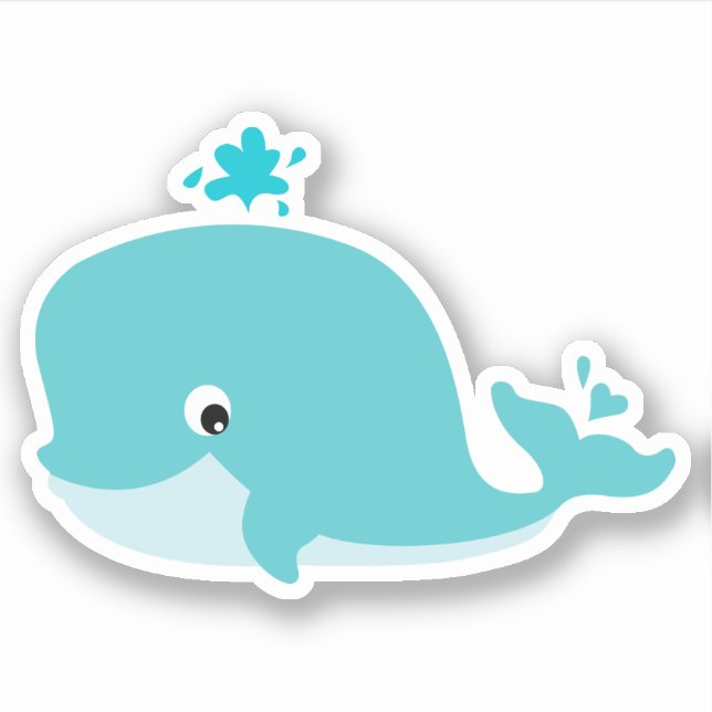 Cute sea animal, baby whale (Front)