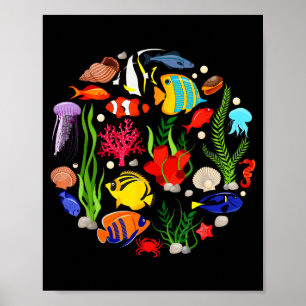 Cute Sea Animal Oceans Clownfish Aquarium Toddler Poster