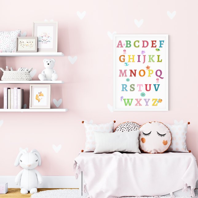 Cute Sea Animals Alphabet Nursery Kids Poster (Creator Uploaded)