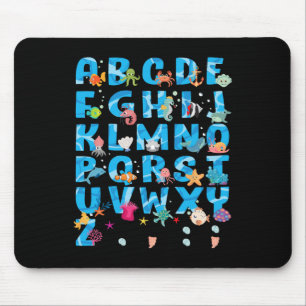 Cute Sea Animals Funny Alphabet Summer Abcs Ck To Mouse Mat