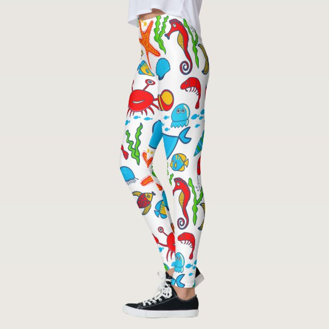 Cute Sea Animals Leggings (Left)