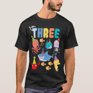 Cute Sea Animals Ocean Creatures Party 3rd Birthda T-Shirt
