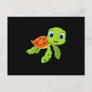 Cute Sea Baby Turtle Gift Announcement Postcard