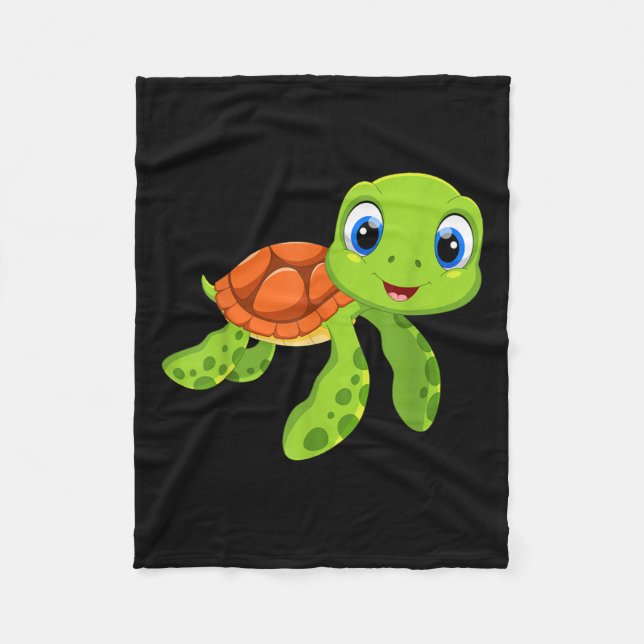 Cute Sea Baby Turtle Gift Fleece Blanket (Front)