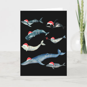 Cute Sea Creatures Whales Orca Christmas Ocean Ani Card