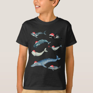 Cute Sea Creatures Whales Orca Christmas Ocean Ani T-Shirt