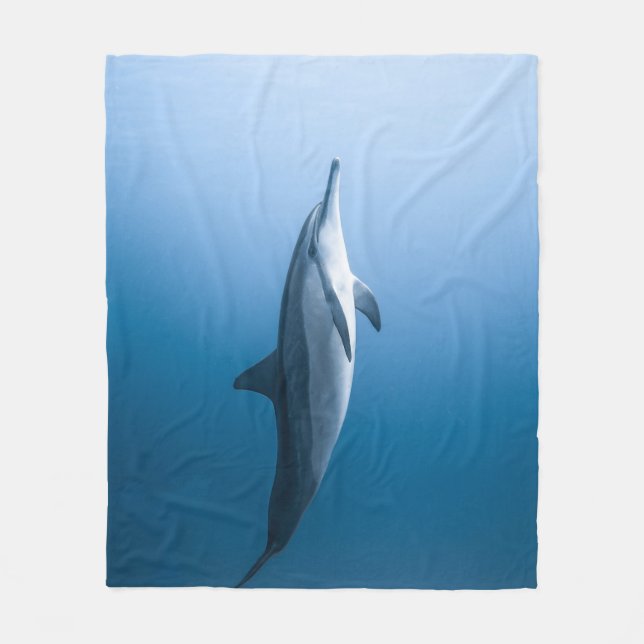 Cute Sea Dolphin Fleece Blanket (Front)