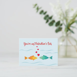 Cute sea fish in love card