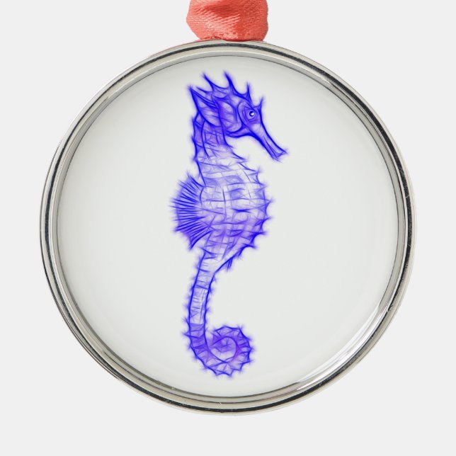 Cute Sea Horse Marine Animal Gift Metal Tree Decoration (Front)