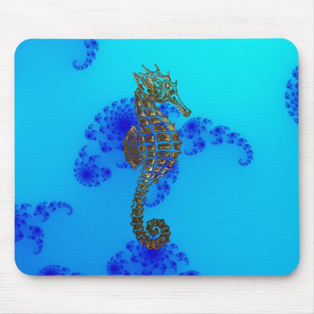 Cute Sea Horse Marine Animal Gift Mouse Mat (Front)