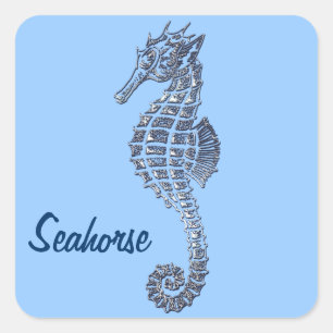 Cute Sea Horse Marine Animal Gift Square Sticker
