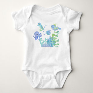 Cute Sea life  Baby Bodysuit