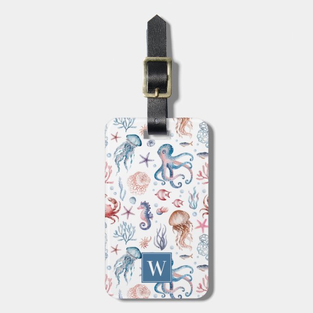 Cute Sea Life Luggage Tag (Front Vertical)