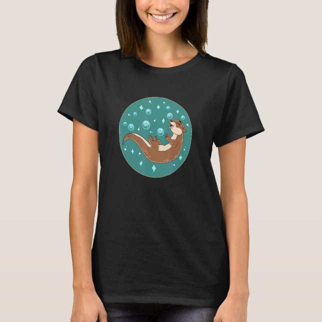 Cute Sea Otter 3 T-Shirt (Front)