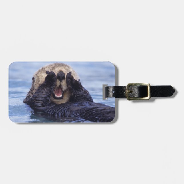 Cute Sea Otter | Alaska, USA Luggage Tag (Front Horizontal)