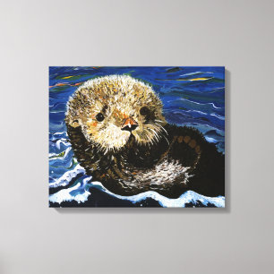 Cute Sea Otter Canvas Print