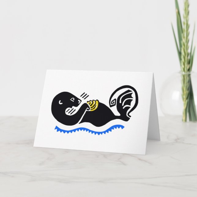 Cute Sea OTTER-Endangered animal graphic Card (Front)