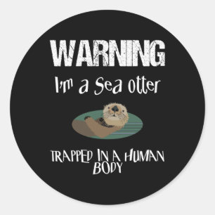 Cute Sea Otter Halloween  Easy Lazy Costume Gag Pa Classic Round Sticker