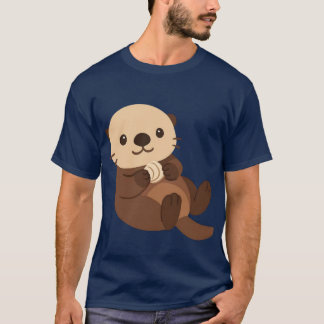 Cute Sea Otter Holding Shell T-Shirt