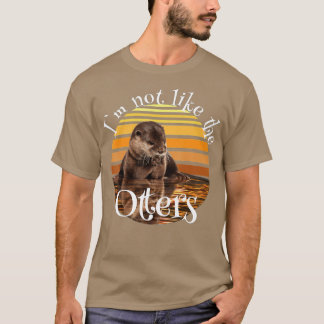 Cute sea otter retro vintage otter otter motif  T-Shirt
