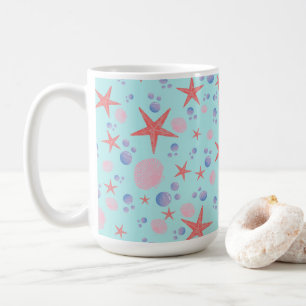 Cute Sea Shell starfish Coastal Summer Ocean Beach Coffee Mug